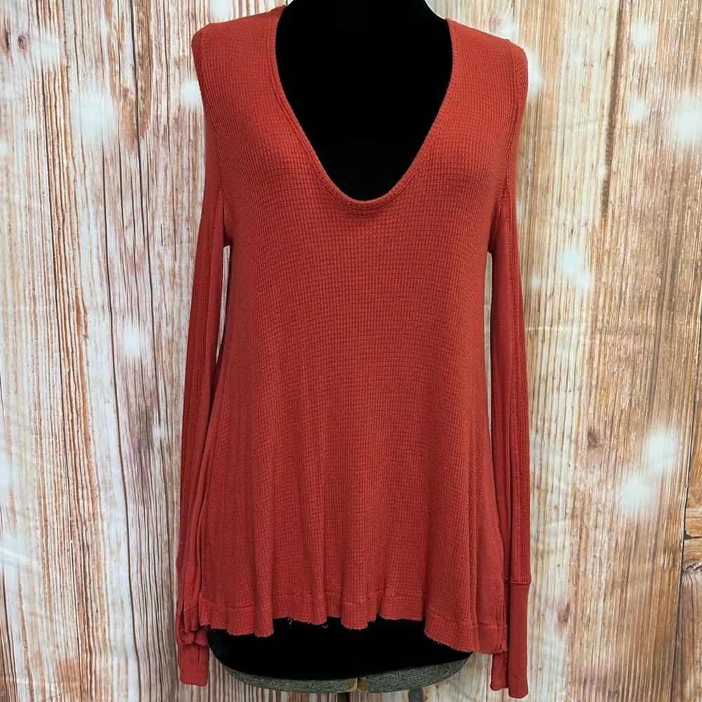 Free People Waffle Thermal Swing‎ Top